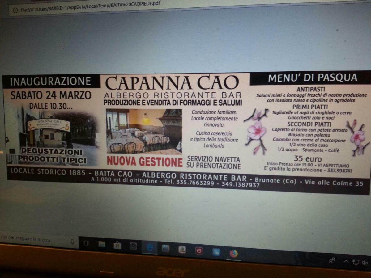 Capanna C.A.O. Hotel Brunate Eksteriør billede